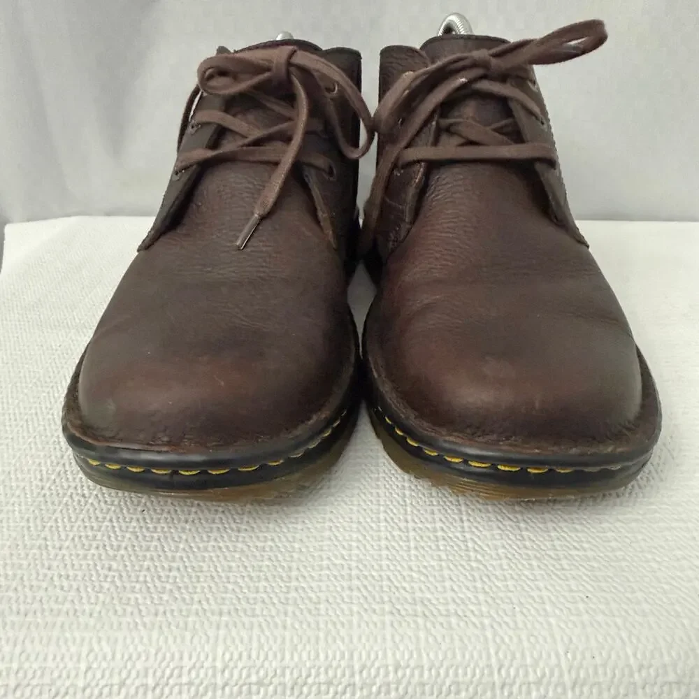 Dr Martens Boots Mens Size 10 Sussex Brown Leather Pebbled Ankle Grunge